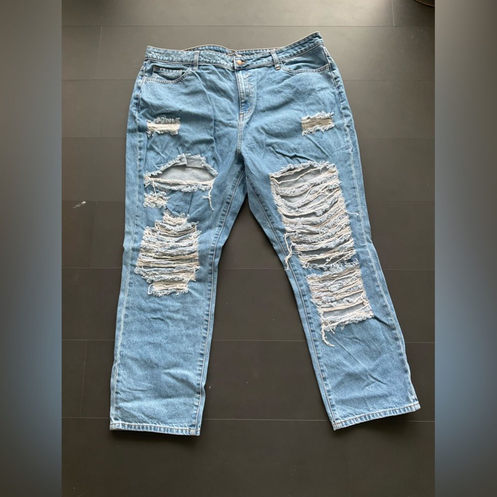 Extra distressed fashion nova jeans